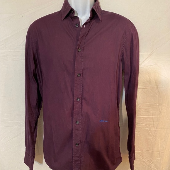 ROBERTO CAVALLI JUST CAVALLI Men’s Purple Button Down Shirt Sz M or 50 eur - Picture 1 of 9